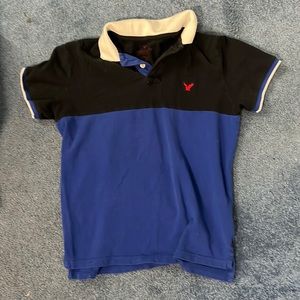 American Eagle Black and Blue Polo